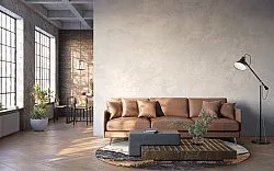 Round rug - Padova (anthracite/orange)