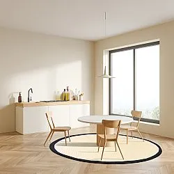 Round rug (sisal) - Agave (black/white)