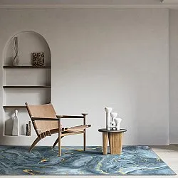 Wilton rug - Storm (blue/gold)