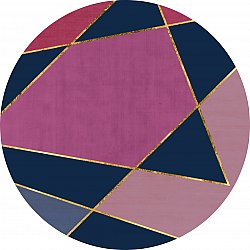 Round rug - Jade (dark blue/pink)