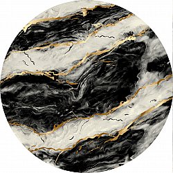 Round rug - Juniper (black/white/gold)