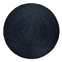 Round jute rug - Amasia (dark blue)