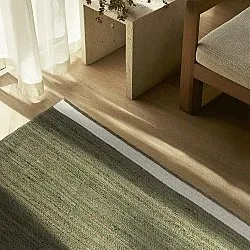 Jute rug - Senaki (army green/white)