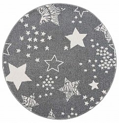 Childrens rugs - Stars Round (grey)