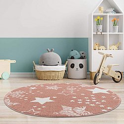 Childrens rugs - Stars Round (pink)
