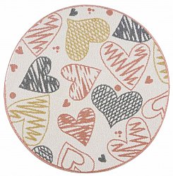 Childrens rugs - Hearts Round (multi)