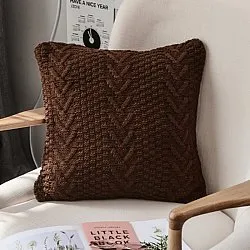 Cushion cover - Knit Macrame 45 x 45 cm (brown)