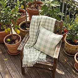 Throws - Isela check cotton throw (cream/light green)
