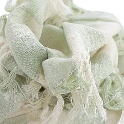 Throws - Isela check cotton throw (cream/light green)