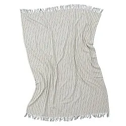 Throws - Rumi stripe cotton throw (cream/navy/light green)