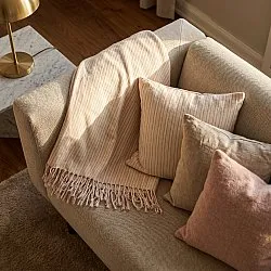 Throws - Rumi stripe cotton throw (cream/pink/light blue)