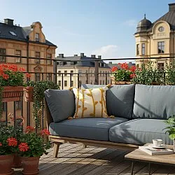 Cushion cover - Vine (white/yellow)