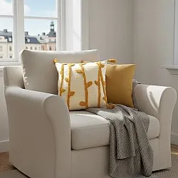 Cushion cover - Vine (white/yellow)