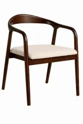 Armrest chair - Aspa (dark brown/beige) - 2 pcs