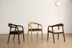 Armrest chair - Aspa (dark brown/beige) - 2 pcs