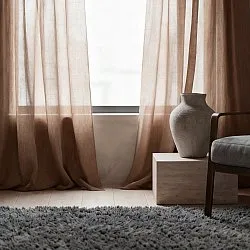 Curtains 2-Pack - Linen Blend Curtain Lumira (dark brown)