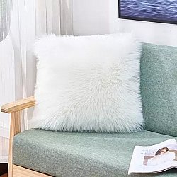 Cushion cover - Luxury Faux Fur 45 x 45 cm (white)