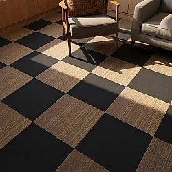 Wall-to-wall carpet - Almeria Carpet tiles 24 pcs (irregularly striped brown)