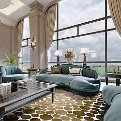 Wilton rug - Marineo (brown/green)