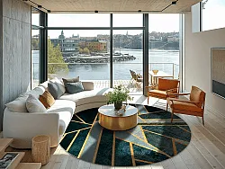 Round rug - Amasra (green)