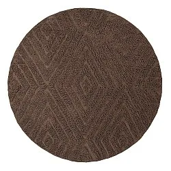 Round rug - Amberley Natural Cotton Shaggy (brown)