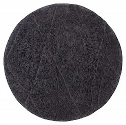 Round rug - Andrea Natural Cotton Shaggy (black)