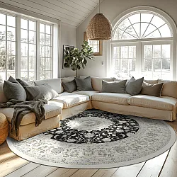 Round rug - Arabella (black)