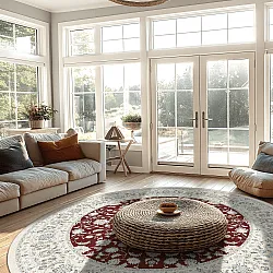 Round rug - Arabella (burgundy)