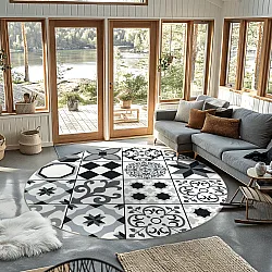 Round rug - Avent (beige/black)