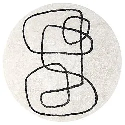 Round rug - Bavello Natural Cotton Shaggy (offwhite/black)