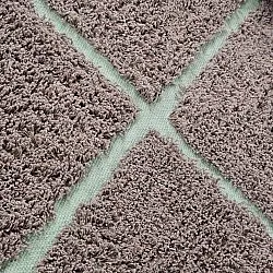 Round rug - Bellevue Natural Cotton Shaggy (taupe/green)