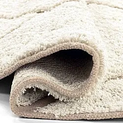 Round rug - Bellevue Natural Cotton Shaggy (off white/beige)