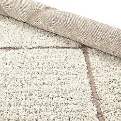 Round rug - Bellevue Natural Cotton Shaggy (off white/beige)