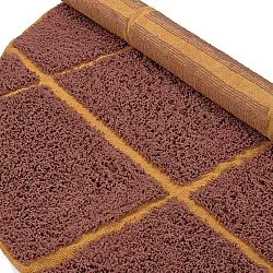 Round rug - Bellevue Natural Cotton Shaggy (red/orange)