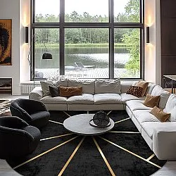Round rug - Bellizzi (black)