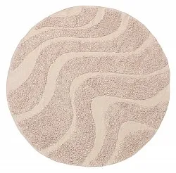 Round rug - Bonnie Natural Cotton Shaggy (beige)