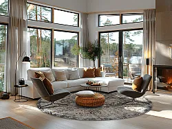Round rug - Bouhjar (grey/multi)