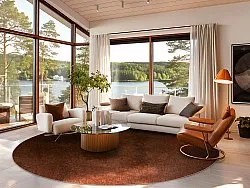 Round rug - Bovera (brown/red)
