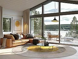 Round rug - Budoni (grey/beige/yellow)