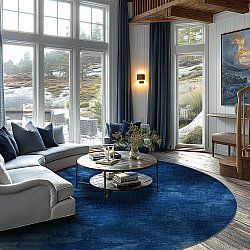 Round rug - Cargese (blue)