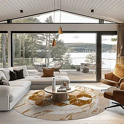 Round rug - Castello (beige/white)