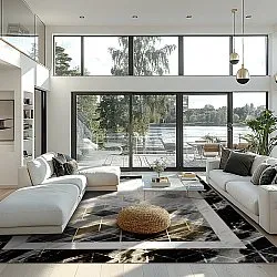 Wilton rug - Castello (black/white)