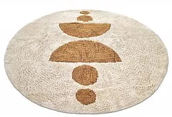 Round rug - Cervia Natural Cotton Shaggy (beige)