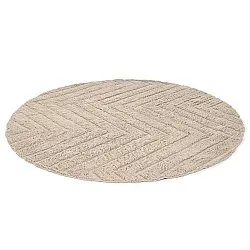 Round rug - Conara Natural Cotton Shaggy (beige)