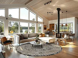 Round rug - Douz (black/multi)