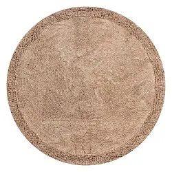 Round rug - Ebba Natural Cotton Shaggy (brown)