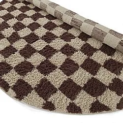 Round rug - Elsey Natural Cotton Shaggy (beige/brown)