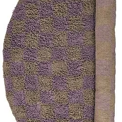 Round rug - Elsey Natural Cotton Shaggy (brown/purple)