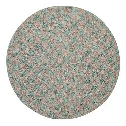 Round rug - Elsey Natural Cotton Shaggy (grey/pink)