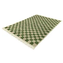 Shaggy rugs - Elsey Natural Cotton Shaggy (green/beige)